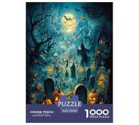Halloween Village Jigsaw Puzzle Impossibili 1000Pcs Decorazione Per La Casa. Giochi Rilassamento E Intelligence Per Adulti E Ragazzi Da 14 Anni 70x50cm/1000pcs