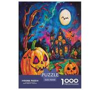 Halloween Village Jigsaw Puzzle Impossible 1000 Pezzi Decorazione Per La Casa. Rilassamento E Intelligence Per Adulti E Bambini Da 12 Anni 70x50cm/1000pcs
