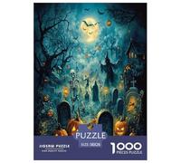 Halloween Village Jigsaw Puzzle Impossible 1000Pcs Decorazione Per La Casa. Giochi Rilassamento E Intelligence Per Adulti E Bambini Da 12 Anni 38x26cm/1000pcs