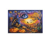 Halloween Village Stampe Su Tela Di Stampe Da Parete Decorazioni Da Parete Disegno Canvas Stampa Su Tela Pittura Poster Da Parete Di Arte Per Camera Da Letto E Da Pranzo, Soggiorno, Cucina, Bagno, Ho