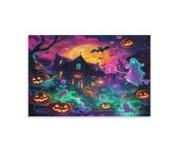 Halloween Village Stampe Su Tela Di Stampe Da Parete Decorazioni Da Parete Quadri Su Tela Stampa Su Tela Pittura Poster Da Parete Di Arte Per Camera Da Letto E Da Pranzo, Soggiorno, Cucina, Bagno, Ho