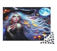 Halloween Village Under Giant Moon Puzzle Impossibili 1000Pcs Decorazione Per La Casa. Rilassamento E Intelligence Per Adulti E Ragazzi Da 14 Anni 38x26cm/1000pcs