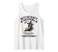 Halloween Vintage Strega Bitchcraft Gotico Pin Up Ragazza Sassy Canotta