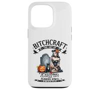 Halloween Vintage Strega Volante Bitchcraft Pin Up Ragazza Divertente Custodia per iPhone 13 Pro