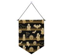 Halloween White Bat banner gancio per parete con asta telescopica banner stanza appeso alla parete decorazioni per feste per ufficio, scuola, aula, dormitorio, casa suministros para fiesta de a?o