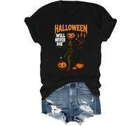 Halloween Will Never Die Shirt Novità Halloween Scheletro Tshirt Divertente Halloween Top, Nero , L