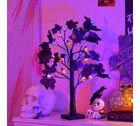 Halloween Willow Tree Lights, Spooky Black Artificial Tree Lamp, Thanksgiving Christmas LED Atmosphere Willow Light for Outdoor Indoor Home Decorations