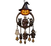 Halloween Wind Chime, Gothic Ghost Hanging Chimes, Eerie Sound Accent, Creepy Window and Garden Decor for Porch, Lawn, Party, Indoor Bedroom Festival Display, 30 x 22 x 5 cm