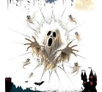 Halloween Window Clings, 2D Broken Glass Spooky Privacy Film Decoration | Broken Glass Inspired Artwork Creates A Spooky Halloween Atmosphere 2D Design Adds A Dramatic Visual Effect Lightweight Paper