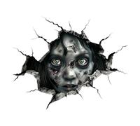 Halloween Window Clings - 2D Scary Face Reusable Optical Illusion Decals