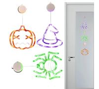 Halloween Window Lights, 3 Pieces Suction Cup Lamps, Pumpkin LED Decorations, Festive Home Window Decor, Ideal for Yard, Bedroom, School, Cafe, Porch, Patio, Classroom Use