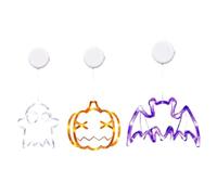 Halloween Window Lights, Suction Cup Lights, Pumpkin Decor, Bright LED Illumination, Easy Stick Design, Sturdy ABS Material, Home Yard School Porch Use, Multicolor, 3 Pieces