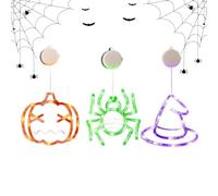 Halloween Window Lights, Suction Cup Pumpkin Lights Perfect and Ideal for Festive Display, Decorative Lighting for Home Porch Patio Cafe Bedroom Yard School Classroom, 3 Pieces