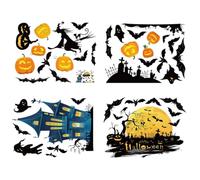 Halloween Window Stickers 4 Pieces PVC Spooky Wall Decals