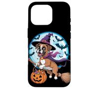 Halloween Witch Boxer Dog Moon Custodia per iPhone 16 Pro