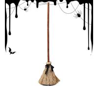Halloween Witch Broom, Floating Witches Prop, Animated Prank Decoration, Spooky Sound Broomstick, Sturdy Scary Motion Sensor Broom for Haunted House Porch Outdoor Party Display