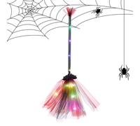 Halloween Witch Broom - Light Up Mesh Battery Powered Broom Props for Kids
