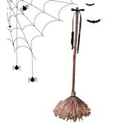 Halloween Witch Broom, Spooky Animated Floating Witch Broom Prop Decoration, Moving Haunted Decor for Indoor Outdoor Use, Fireplace, Garden, Yard, Bedroom, Patio, Holiday Party
