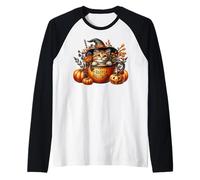 Halloween Witch Cat in Happy Halloween Coffee Mug Kitten Mom Maglia con Maniche Raglan