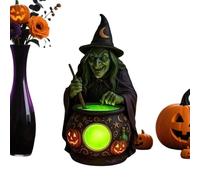 Halloween Witch Cauldron Accent Lamp Spooky Display Desk Decoration
