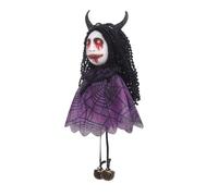 Halloween Witch Decoration - Hanging Gothic Doll | Scary Bell Prop, Outdoor | Cloth Fabric, Bell Ringing, Lightweight 10g, Spooky Design, For Porch, Garden, Haunted House, Mantel & Party Display