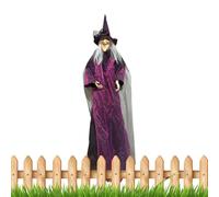 Halloween Witch Decoration, Motion Sensor Prop, 66.92inches, Spooky Hanging Figure, Sound Activated Animation, Flashing LED Eyes Ornament for Outdoor Garden Wall Yard Display