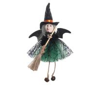 Halloween Witch Doll - Cloth 13.5x24cm Broom Hanging Pendant | Haunted Hous