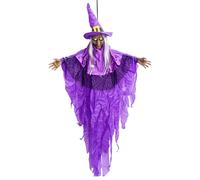 Halloween Witch - Figura parlante animata, bocca in movimento, design costume spettrale, effetti vocali inquietanti, luci per gli occhi lampeggianti | Haunted House Decoration for Backyard Garden Pati