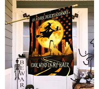 Halloween Witch Flag Black Cat And Witch Pumpkin House Flag Halloween Decor Gift