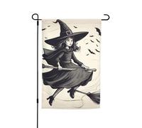 Halloween Witch Flying 1 Stampa 30,5 x 45,7 cm Bandiera Floreale Giardino Tutte Le Stagioni Outdoor Yard Decor Spessa Per Prati Bandiera