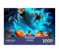 Halloween Witch Flying Under Moon Design Incastro Solido Ottima Idea Regalo Per Amanti Dei Puzzle, Amici E Famiglia in Ogni Occasione 52x38cm/1000pcs