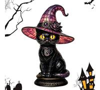Halloween Witch Hat Light Gothic Cat Shape USB-Powered LED Decorative Lamp