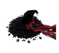 Halloween Witch Hat - Wide Brim Gothic Bow Halloween Cosplay Costume