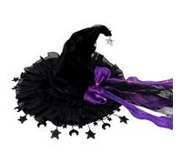 Halloween Witch Hat - Wide Brim Gothic Bow Halloween Cosplay Costume