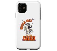 Halloween Witch Horse Funny Witch Way to the Barn Farm Custodia per iPhone 11