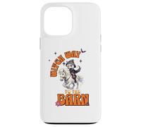 Halloween Witch Horse Funny Witch Way to the Barn Farm Custodia per iPhone 13 Pro Max