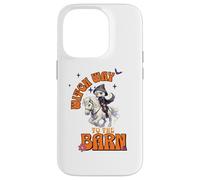 Halloween Witch Horse Funny Witch Way to the Barn Farm Custodia per iPhone 14 Pro