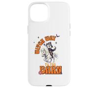 Halloween Witch Horse Funny Witch Way to the Barn Farm Custodia per iPhone 15 Plus