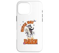 Halloween Witch Horse Funny Witch Way to the Barn Farm Custodia per iPhone 16 Pro Max