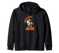 Halloween Witch Horse Funny Witch Way to The Barn Farm Felpa con Cappuccio