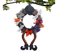 Halloween Witch Leg Wreath - 46x64x4cm | Spooky Door Hanging