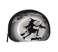 Halloween Witch Minis Storage Bag Shell Wallet Piccolo portamonete con mini con cerniera Cambiare borsa per le chiavi delle monete è anche possibile riporre qualsiasi piccolo oggetto che si desidera,