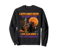 Halloween Witch On Wine And Funny Abyssinian Cat Costume Felpa