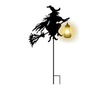 Halloween Witch Solar Stake Lights - Outdoor Garden LED Decor, Solar Powered Witch Shape LED Lawn Lights, Waterproof Outdoor Stake Lamps for Yard, Pathway, Porch, Balcony, Patio & Halloween Decoration