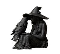Halloween Witch Statue Dark Gothic - Raven Table Centerpiece Home Decor for
