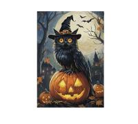 Halloween Witch Time Pumpkin Black Cat Owl bandiere da giardino stampa su entrambi i lati per vacanze decorazioni esterne striscioni decorazione prato cortile 71 x 101 cm