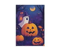 Halloween Witch Time Pumpkin Black Cat Owl Home Garden Bandiere su entrambi i lati Decorazione per le vacanze Banner per la decorazione del cortile 71 x 101 cm