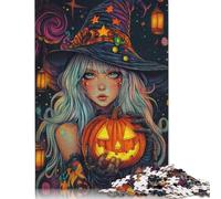 Halloween Witch with Pumpkin 4 Puzzle Impossibili 1000 Pezzi Decorazione Per La Casa. Giochi Rilassamento E Intelligence Per Adulti E Ragazzi Da 14 Anni 1000pcs (75x50cm)