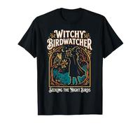 Halloween Witchy Birdwatcher Donne Gufo Notte Regalo di Classe Maglietta