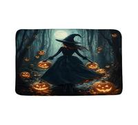 Halloween Witchy Horror Black Woods Scary Pumpkin Moon Dead Tree Spooky Night Zerbino Ingresso Antiscivolo Tappeto Da Bagno Lavabile In Lavatrice Zerbino Asciugapassi Per Interno Esterno 40X60Cm